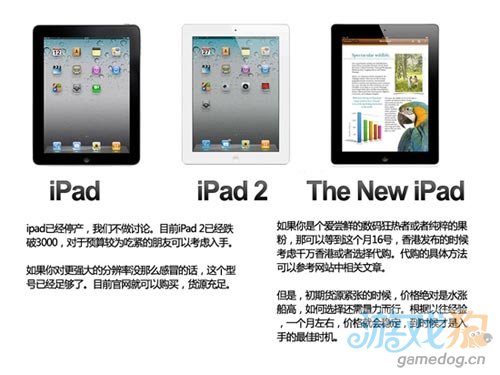 苹果第三代iPad平板电脑参数对比有大不同