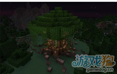 我的世界树屋建筑 麻雀虽小五脏俱全_游戏狗我