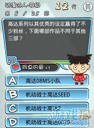 天朝教育委员会动漫达人初级答案8