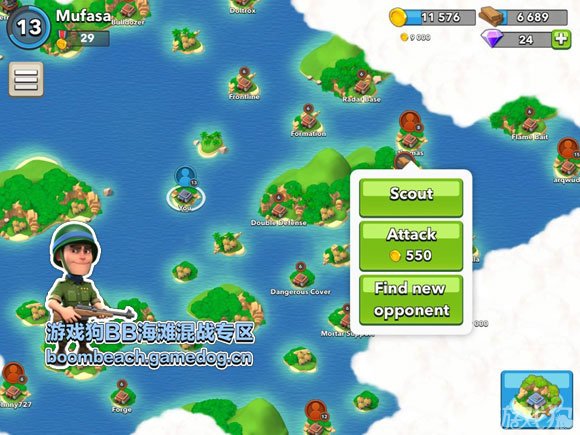 boom beach进攻地图界面详细功能介绍