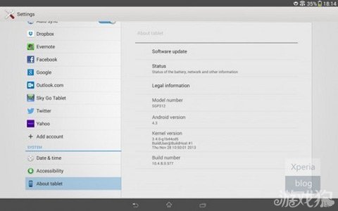 索尼Xperia Z Wi-Fi版获Android 4.3更新2