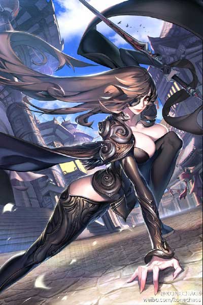 战斗吧剑灵逍遥派门主花无痕卡牌原画分享_战斗吧剑灵_游戏狗