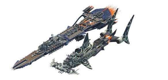 我的世界200万方块打造巨型锤头鲨飞行器