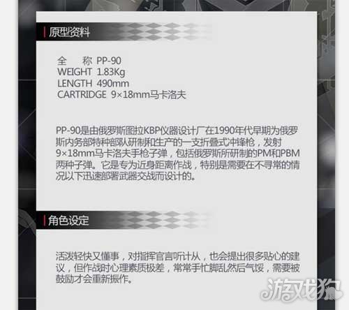 少女前线SMG新战术人形枪娘PP-90简介