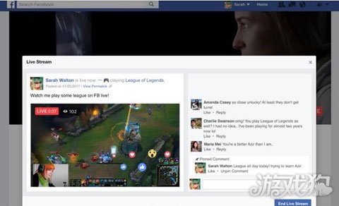 facebook开启直播功能 争抢pc游戏直播市场份额