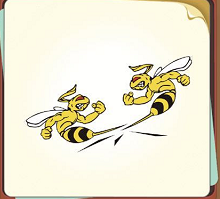 蜜蜂向上看看图猜成语_蜜蜂卡通图片