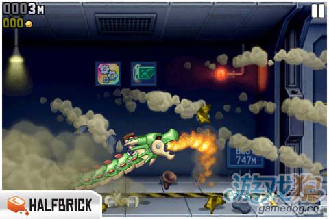 动作游戏：火箭飞人 去摧毁邪恶的实验室5