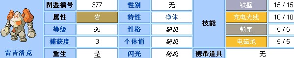 口袋妖怪黑白2传说精灵之雷吉洛克1