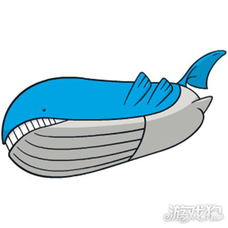 吼吼鲸简笔画图片