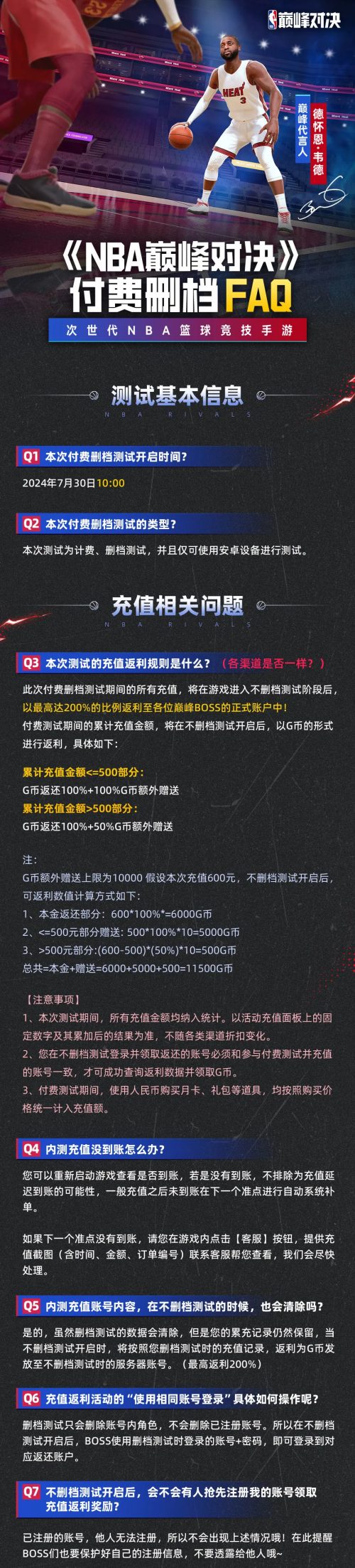 NBA巅峰对决付费删档测试FAQ 相关问题答疑-6号湾